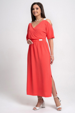 Платье Alani Collection 2356 коралл - фото 4