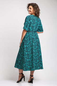 Платье Liona Style 940 бирюза_синий - фото 3