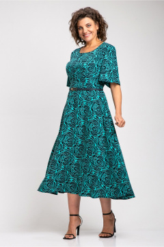 Платье Liona Style 940 бирюза_синий - фото 2