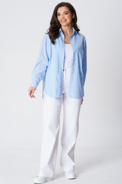Брюки, рубашка LeNata 20496 бело-голубой - фото 1