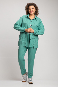 Брюки, жакет Liona Style 946 мятно-зеленый - фото 4