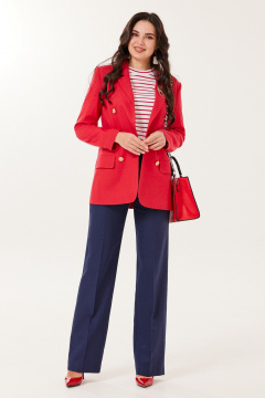 Брюки, жакет, футболка Твой имидж 2132 красный-синий - фото 2