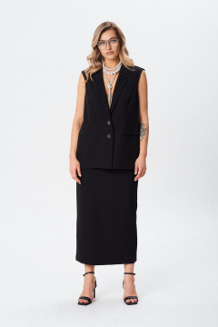 Жилет и юбка деловой стиль из текстиля BARBARA В222 - фото 3