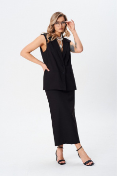 Жилет и юбка деловой стиль из текстиля BARBARA В222 - фото 2