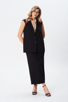 Жилет и юбка деловой стиль из текстиля BARBARA В222 - фото 1