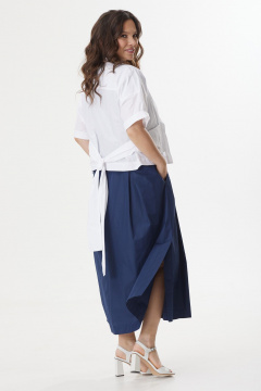 Блуза, платье Магия моды 2436 синий+белый - фото 4