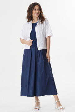 Блуза, платье Магия моды 2436 синий+белый - фото 3