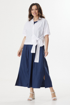 Блуза, платье Магия моды 2436 синий+белый - фото 1