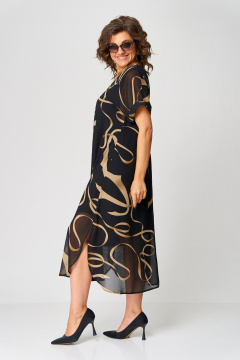 Платье EVA GRANT 7116 черный-с-принтом - фото 4