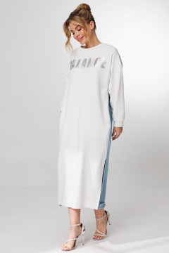 Платье Faufilure C1728 молочный-голубой - фото 1