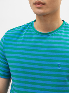 Футболка Mark Formelle 111774/22/2987П-5-2 зелено_голубая_полоска_463_D_вышивка - фото 5