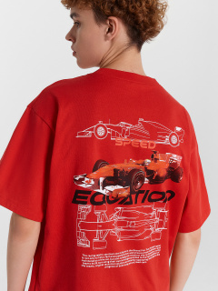 Футболка Mark Formelle 111846/24-4323П-0 огненный_красный_печать_2_сл_на_пол_3_сл_на_спинке - фото 5