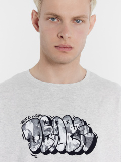 Футболка Mark Formelle 111925/24-4142П-5 серый_меланж_печать_Печать - фото 5