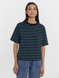 Футболка Mark Formelle 112862/24-28494П-5 черная_полоска_на_зеленом - фото 1