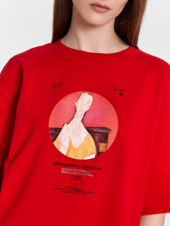 Футболка Mark Formelle 112961/24-29525П-0 багровый_печать_3_сл_на_пол - фото 1