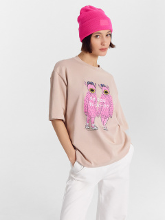 Футболка Mark Formelle 112961/24-29525П-0 холодный_бежевый_печать_3_сл_на_пол - фото 1