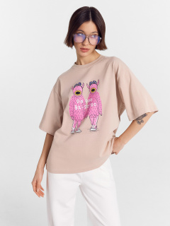 Футболка Mark Formelle 112961/24-29525П-0 холодный_бежевый_печать_3_сл_на_пол - фото 5