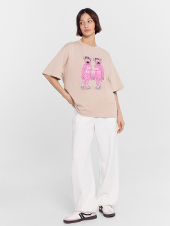 Футболка Mark Formelle 112961/24-29525П-0 холодный_бежевый_печать_3_сл_на_пол - фото 4