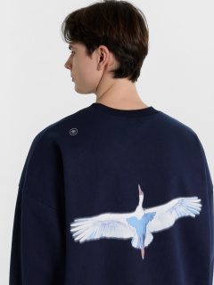 Свитшот Mark Formelle 121910/24-4156П-7П глубокий_синий_печать_1_сл_на_пол_3_сл_на_спинке - фото 3