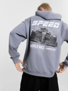 Худи Mark Formelle 121927/24-4405П-7(3) сизый_печать_1_сл_на_пол_2_сл_на_спинке - фото 2