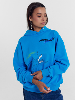 Худи Mark Formelle 122775/24-30914П-7 лазурный_печать1_3_сл_на_пол_1_сл_ВНУТР_стор_спинки - фото 1