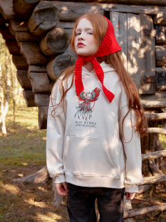 Худи Mark Formelle 127930/24-28482Ц-7 белый_песок_печать_3_сл_на_пол_3_сл_на_спинке - фото 1