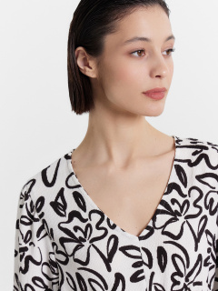 Платье Mark Formelle 152560/24-32101П-9 черные_цветы_на_белом - фото 5