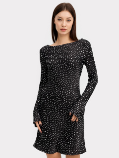 Платье Mark Formelle 152601/22/24584П-9 белый_горошек_на_черном - фото 1