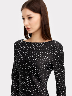 Платье Mark Formelle 152601/22/24584П-9 белый_горошек_на_черном - фото 3