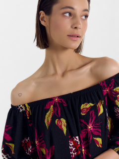 Платье Mark Formelle 152639/24-28381П-9 бабочки_цветы_на_черном - фото 3