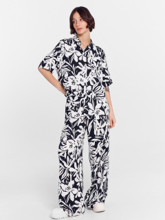 Брюки Mark Formelle 182511/24-27969П-9 белые_цветы_на_черном - фото 2