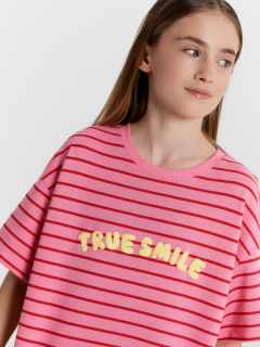 Футболка, шорты Mark Formelle 197728/24-33067ПП-7 полоска_на_розовом_саше_маджента_3_сл_на_пол - фото 4