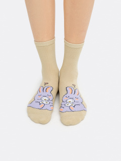 Носки Mark Formelle 392K-2539/23392K бежевый_000Н_Нанесение_силикона_на_след - фото 4