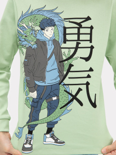 Брюки, джемпер Mark Formelle 563314/22/20285ПП-2 пыльно_зеленый_драконы_на_голубом_3_сл_на_пол - фото 3