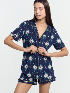 Жакет, шорты Mark Formelle 592478/24-26552ПП-0 ромбики_на_т.синем - фото 4