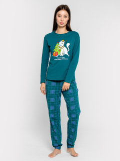 Брюки, джемпер Mark Formelle 592510/24-ОБР26699ПП-0 темно_зеленый_зеленая_клетка_014А_Стирка - фото 1