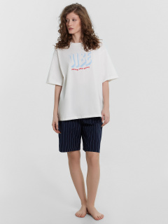 Джемпер, шорты Mark Formelle 592596/24-34421ПП-14 белый_голубая_полоска_на_море_2_сл_на_пол - фото 1