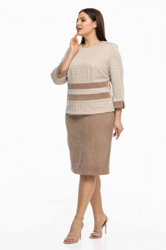 Блуза, юбка Avila 0969 бежевый - фото 1