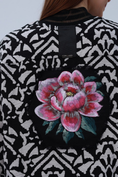 Бомбер Полинушка 725 чёрно-белый - фото 4