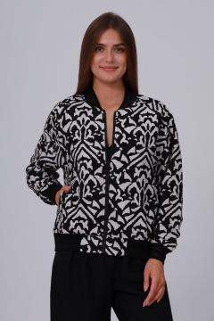 Бомбер Полинушка 725 чёрно-белый - фото 1