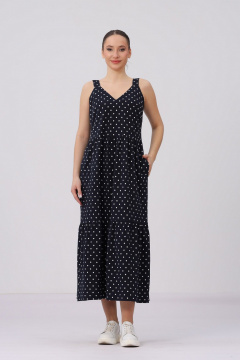 Сарафан Полинушка 470 горошки_синий - фото 1