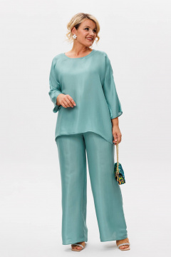 Блуза, брюки Anastasia 1228 изумрудный_жемчуг - фото 1