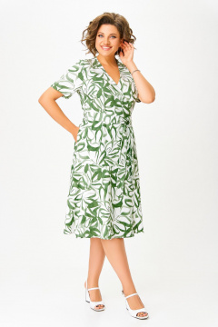 Платье Swallow 838.1 молочный/зелено-травяной_принт - фото 4