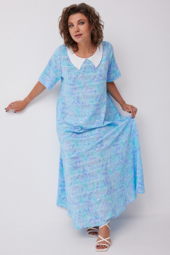 Платье BegiModa 1045 голубой_фиолет - фото 5