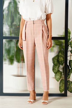 Брюки Nelva 3898 розовая клетка - фото 4