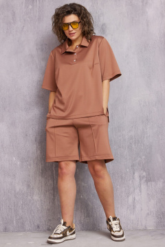 Блуза, шорты BegiModa 3092 терракот - фото 4
