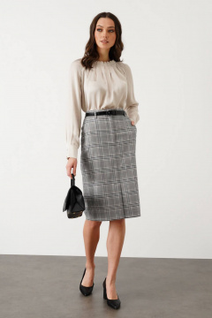 Юбка Nelva 4795 бежевый клетка - фото 1