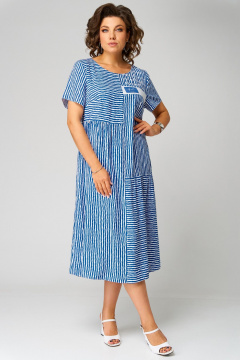 Платье Мишель стиль 1281-1 сине-белый - фото 1
