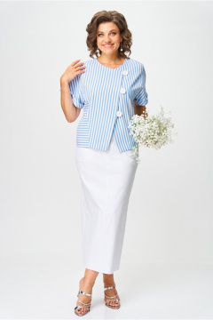 Жакет, юбка Michel chic 1422 белый_полоска - фото 1