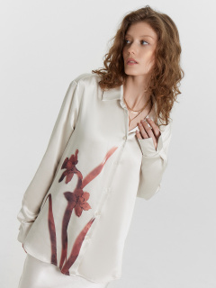 Блуза Mark Formelle 122869/24-ОБР31904П-9 сублимация_красный_цветок_на_молочном_010.1_Субл - фото 1